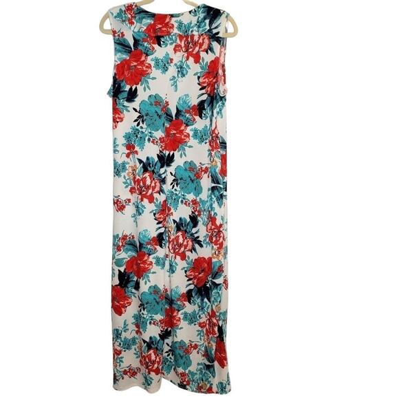 Love Squared Floral Ruffled Hi Low Maxi Dress 1X - Picture 5 of 6